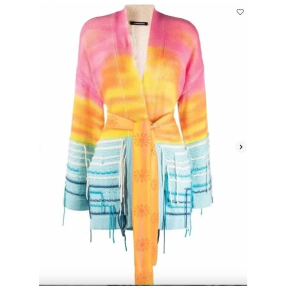 CANESSA Sunset Belted Cardigan 100% Cashmere Size 2 - Picture 1 of 16